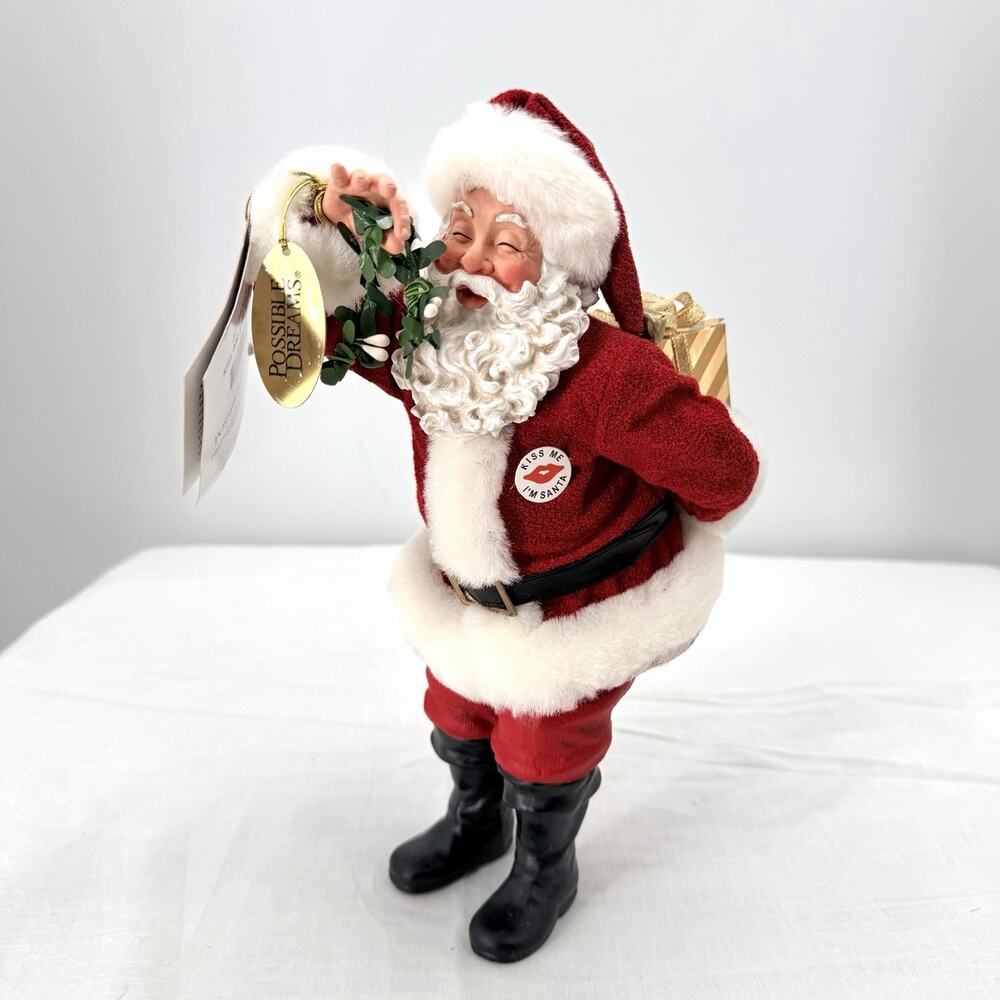 Vintage 2006 Possible Dreams Clothtique Kiss Me I'm Santa - Santa Claus Figurine